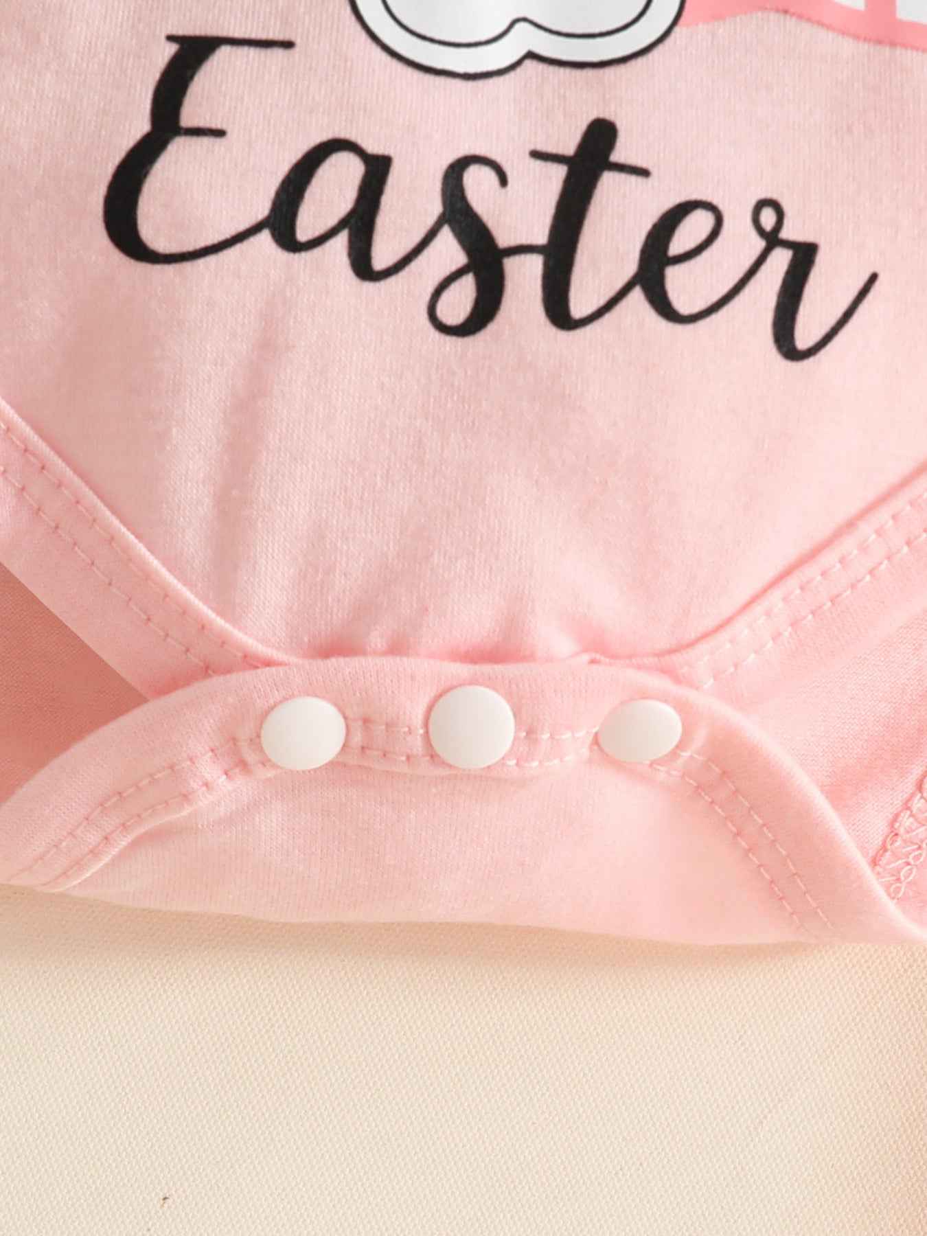 Children's Easter Bunny Long Sleeve Bodysuit and Pants Set with Headband