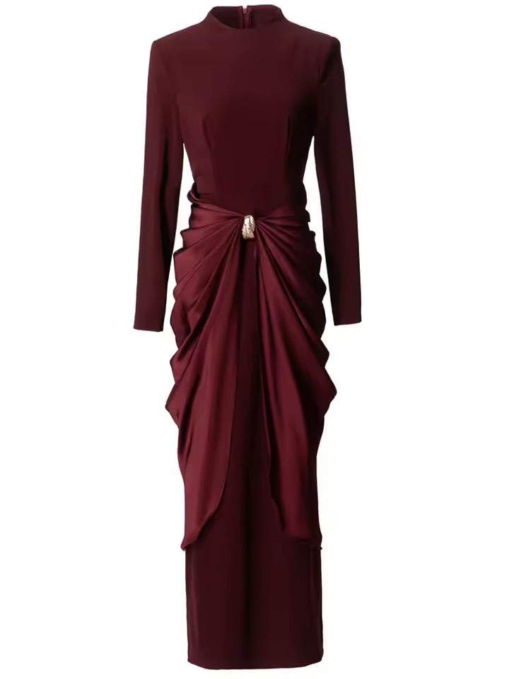 Long Sleeve Twisted Maxi Dress