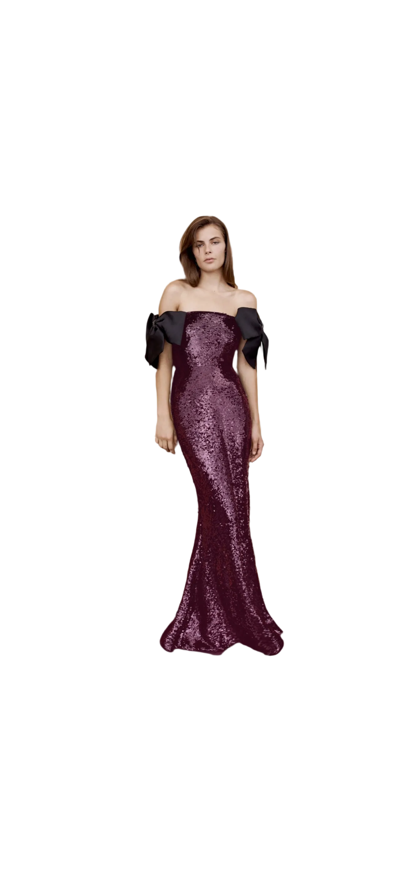 Off Shoulder Sleeves Tight Lace Glitter Party Formal dress