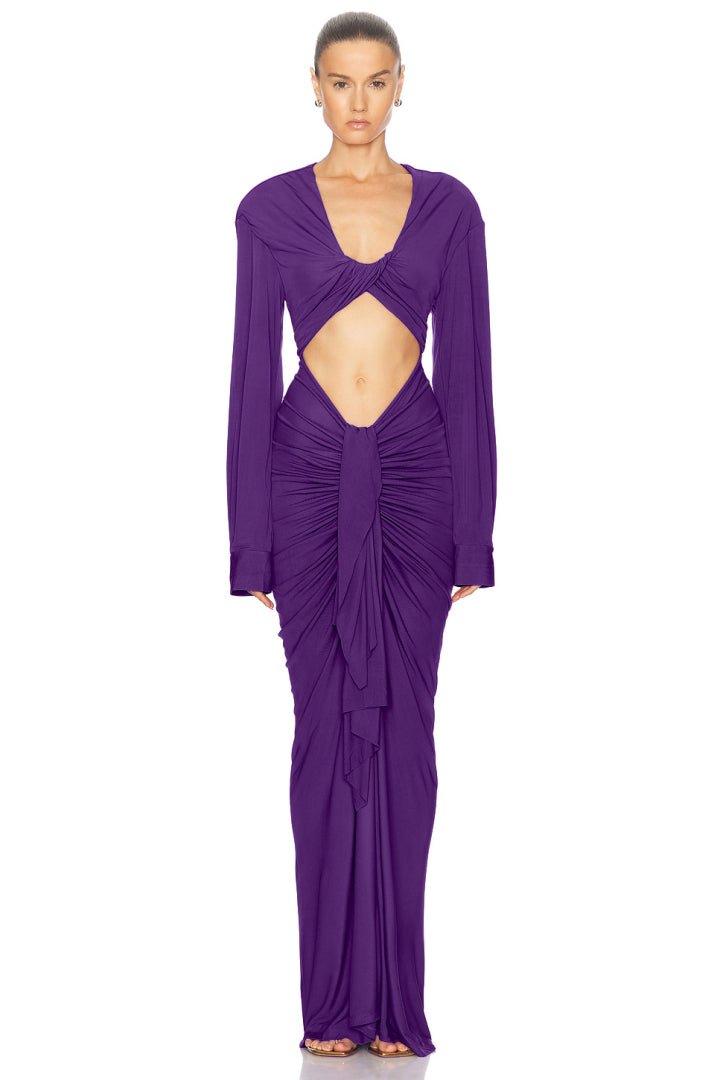 Purple Cut Out Long Dress