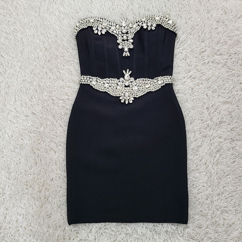 Charming Rhinestones Cocktail Dress