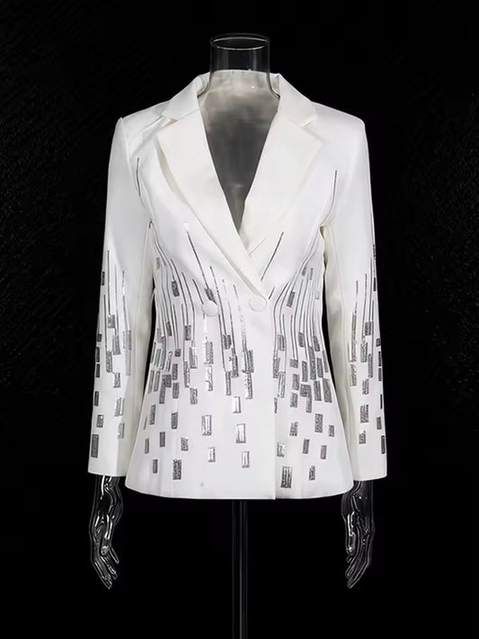 Double-Breasted Blazer & Wide-Leg Pants Set