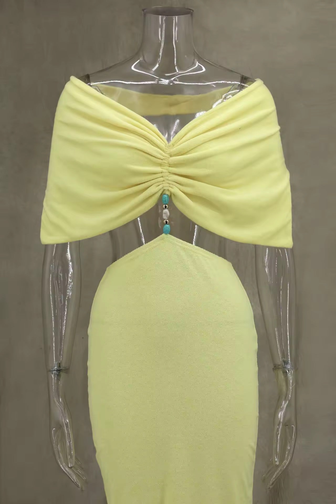 Shawl Folded Decoration Handmade Bead Waist Bag Hip Dress