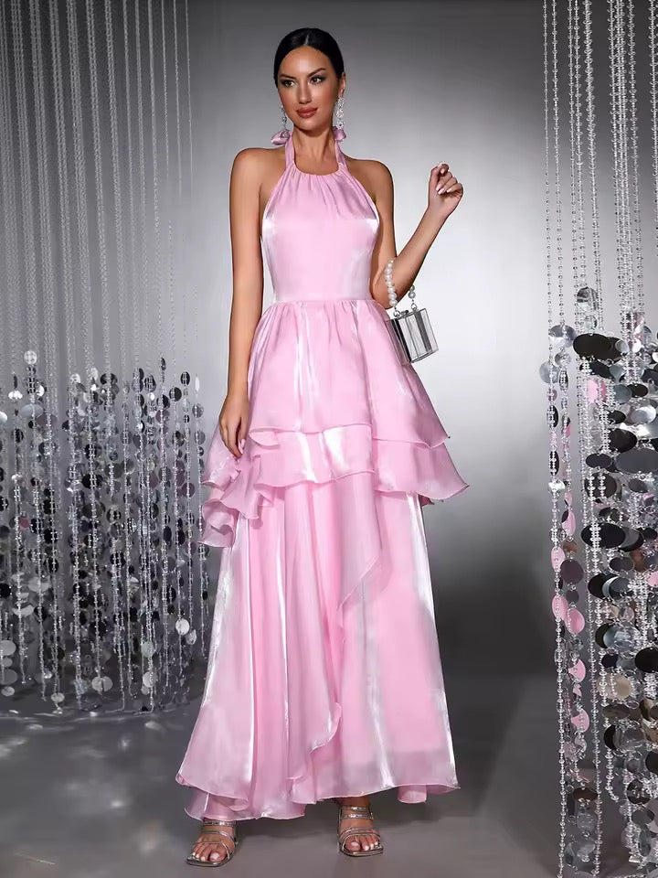 Halter Long Dress Off Shoulder Backless