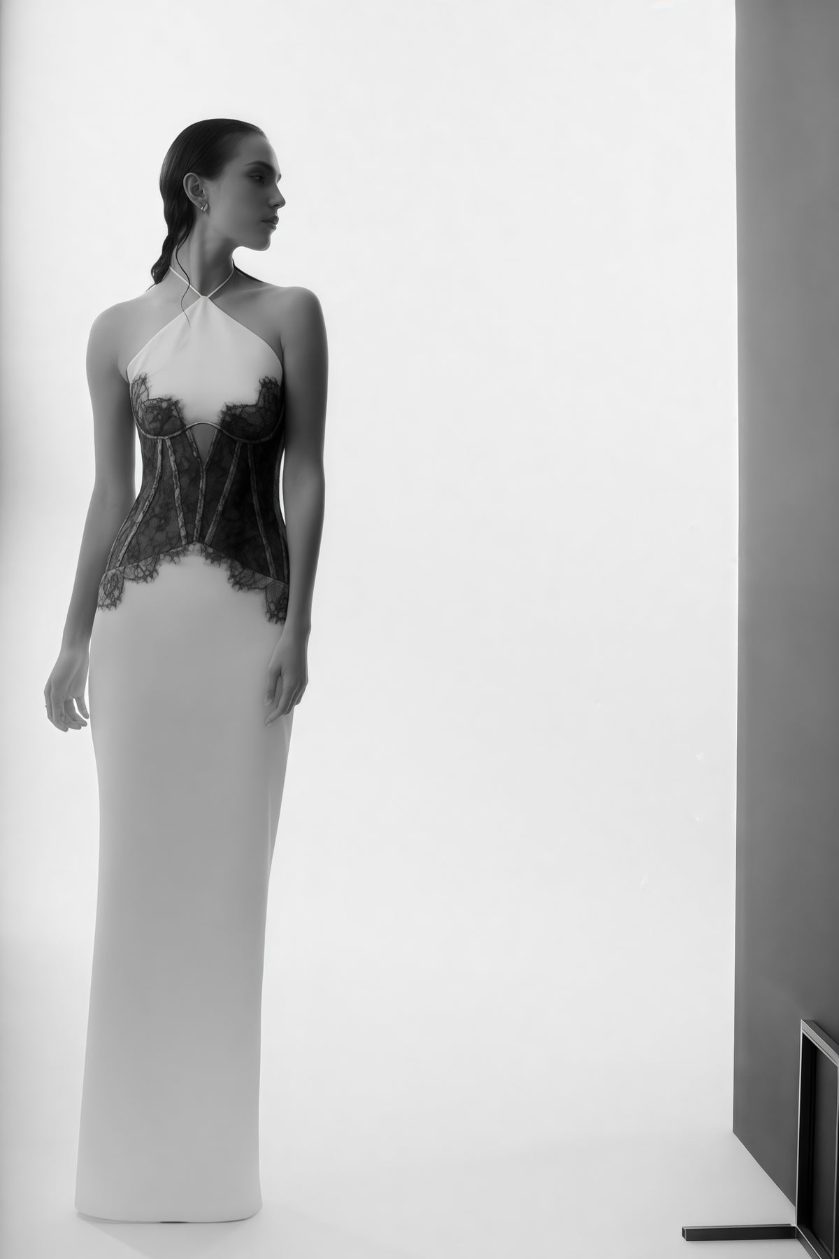 White Cut-out Lace Maxi Dress