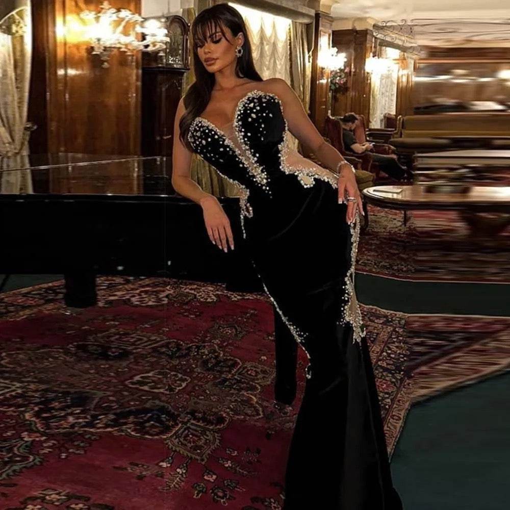 Diamond Sequin Mesh Maxi Bandage Dress - REBECATHELABEL