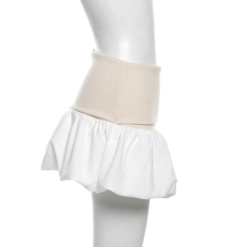 Off Shoulder Halter Sexy Long Sleeved Shirt Stitching Skirt set - REBECATHELABEL