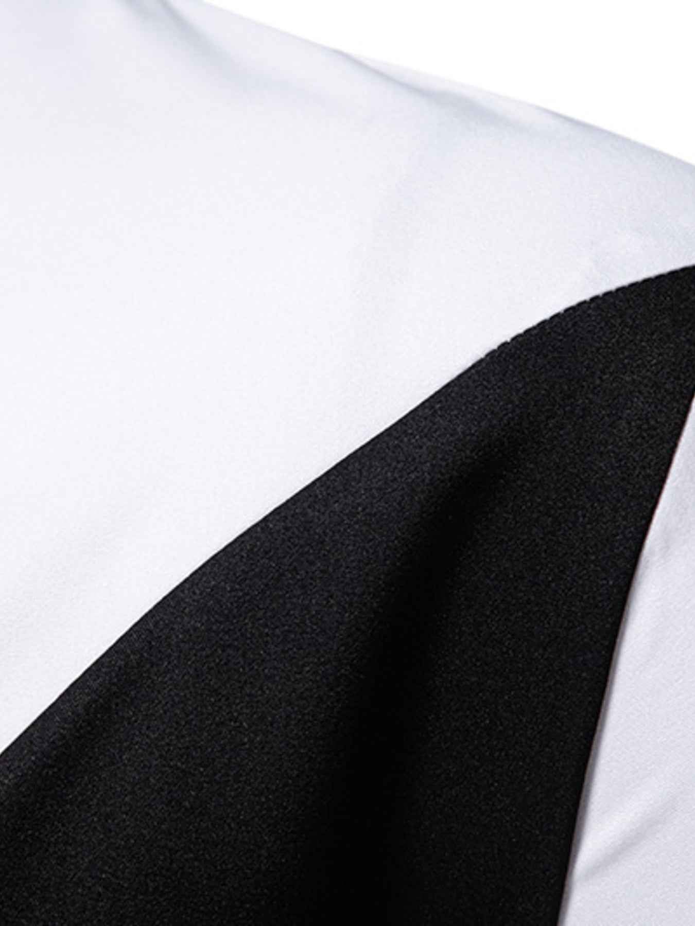 Men's Geometric Print Asymmetrical Button Shirt