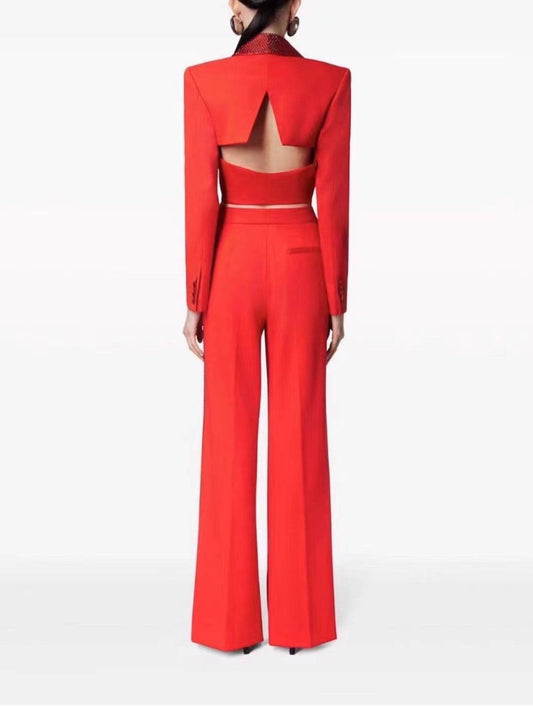 Lorah wide leg pant set - REBECATHELABEL