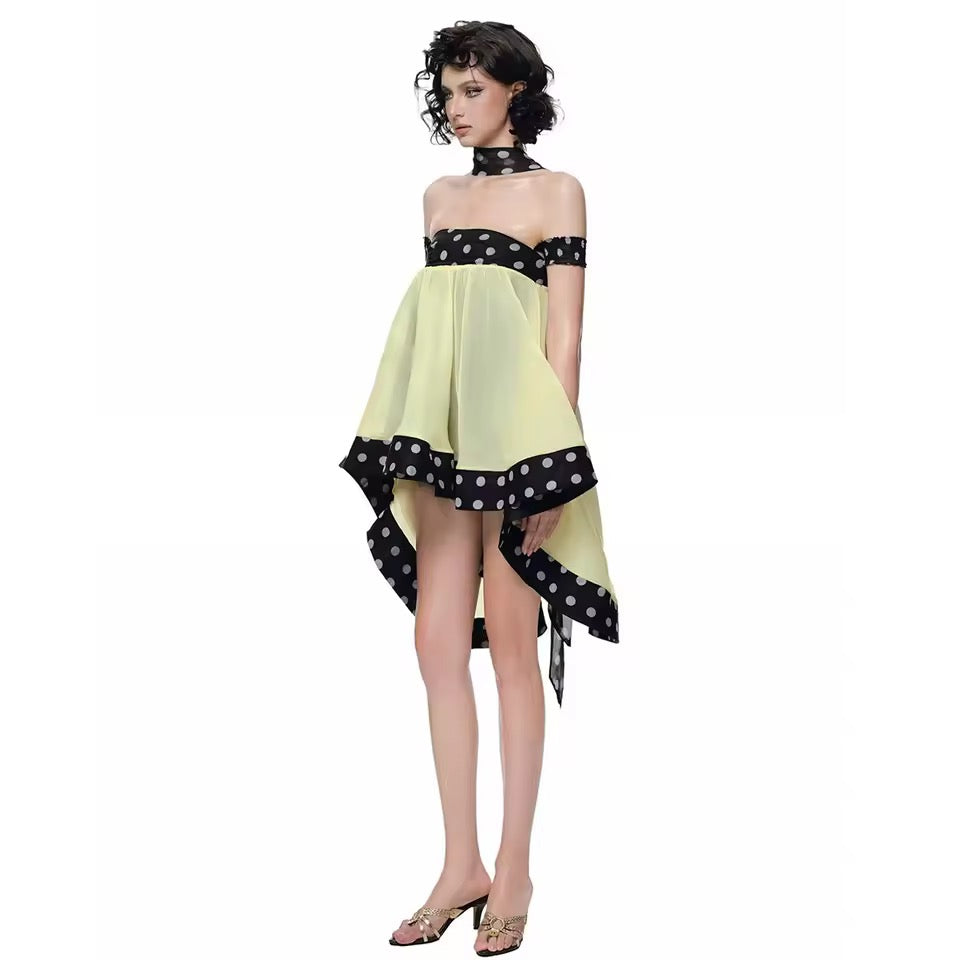 Off Shoulder Backless Irregular Shape Sweet Girl dress