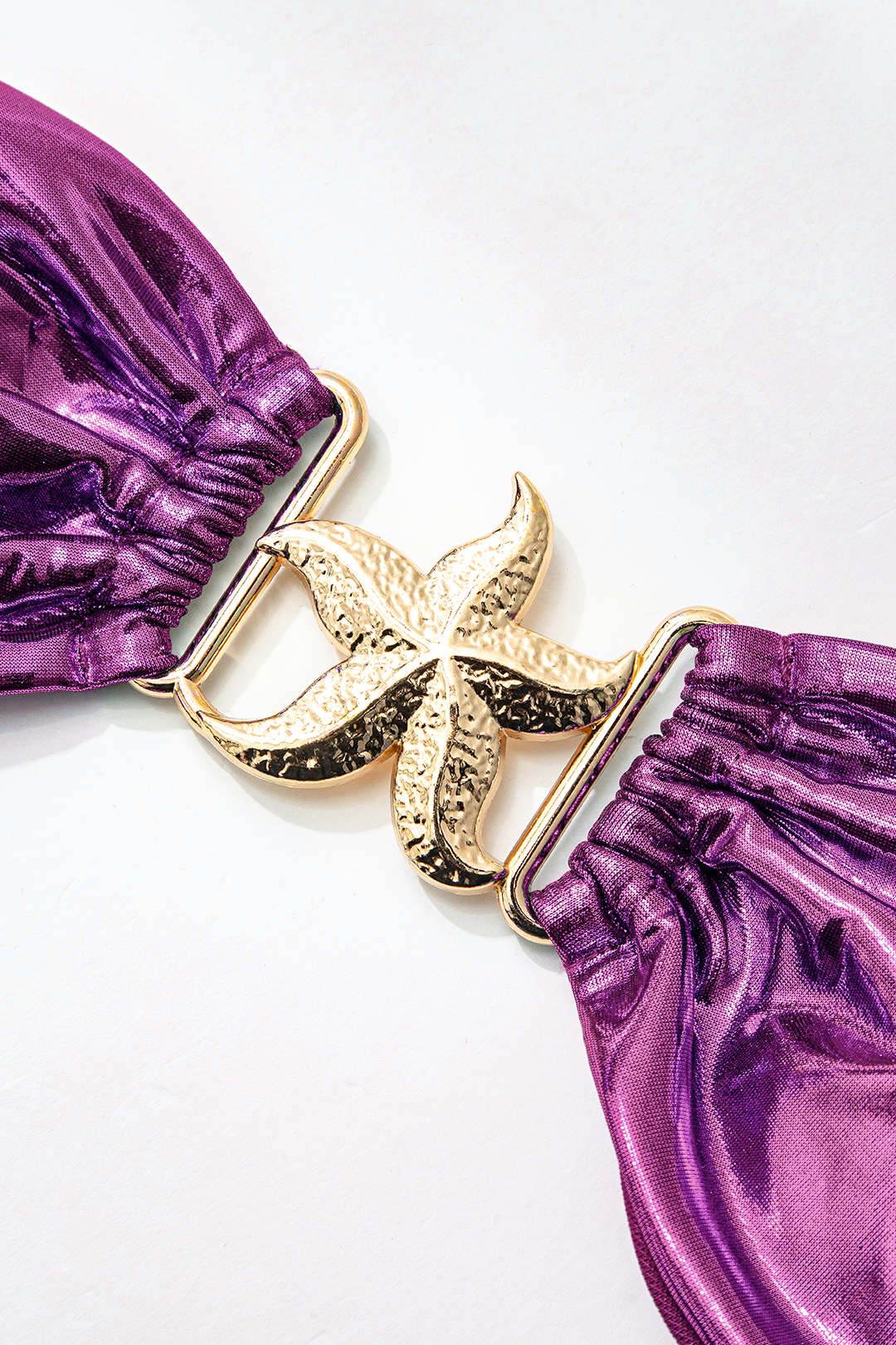 Starfish Decor Knot Ruched Bikini Set - REBECATHELABEL