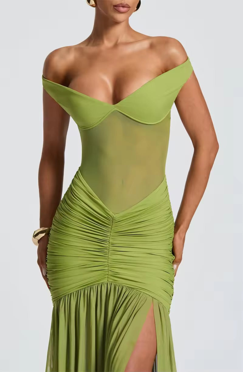 Halter Sleeveless Backless Thigh High Split