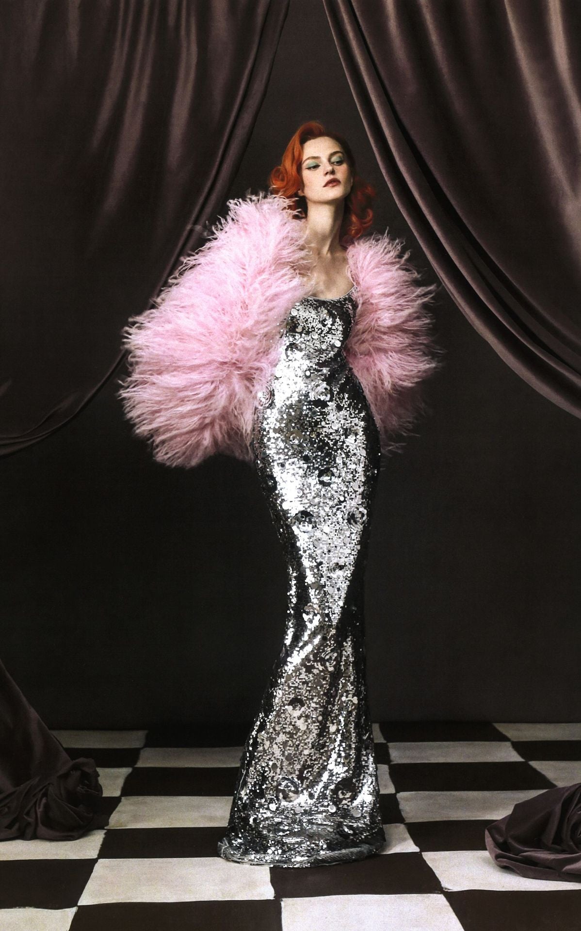 Silver Sequin Spaghetti Straps Evening Long Dress