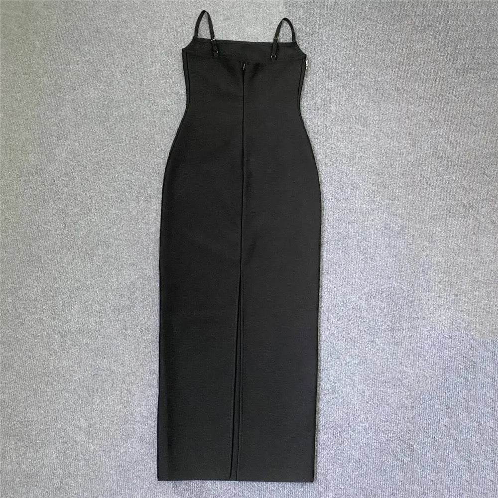 Diamond Tight Long Bandage Dress - REBECATHELABEL