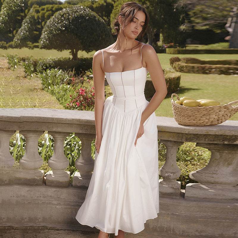 Out Cutout out Lace Band a Swing Sling Dress - REBECATHELABEL