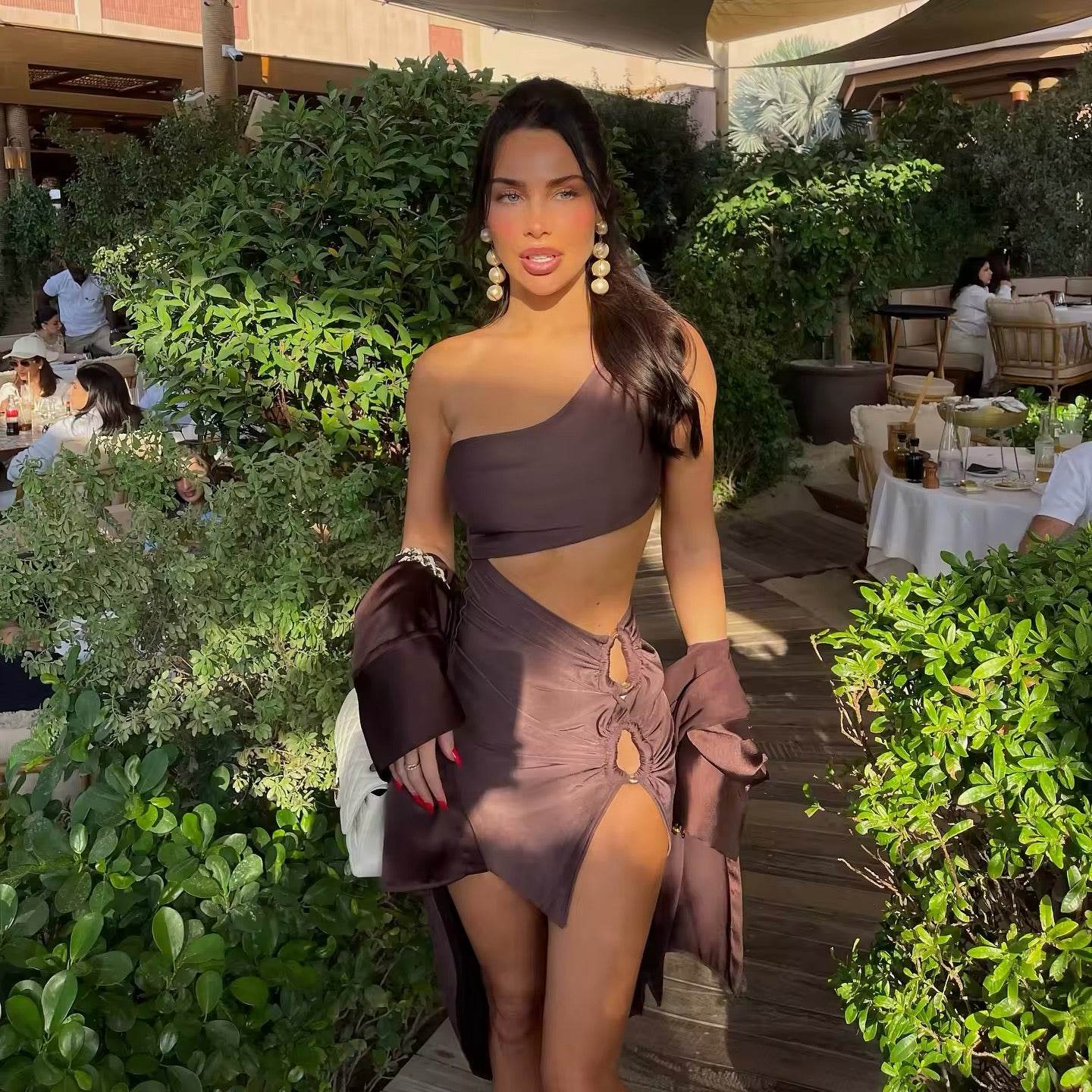 2Pcs One Shoulder Swimsuit Mini Skirt - REBECATHELABEL