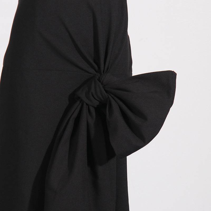 High Waist Slimming Bow Lace Pleated Split Skirt - REBECATHELABEL