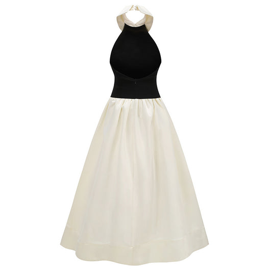 Halter Neck Dress Contrast Color Sleeveless dress