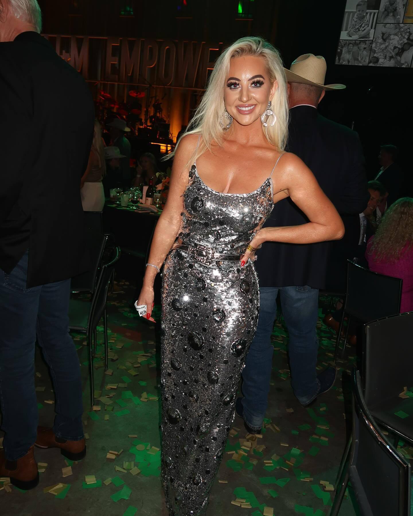 Silver Sequin Spaghetti Straps Evening Long Dress