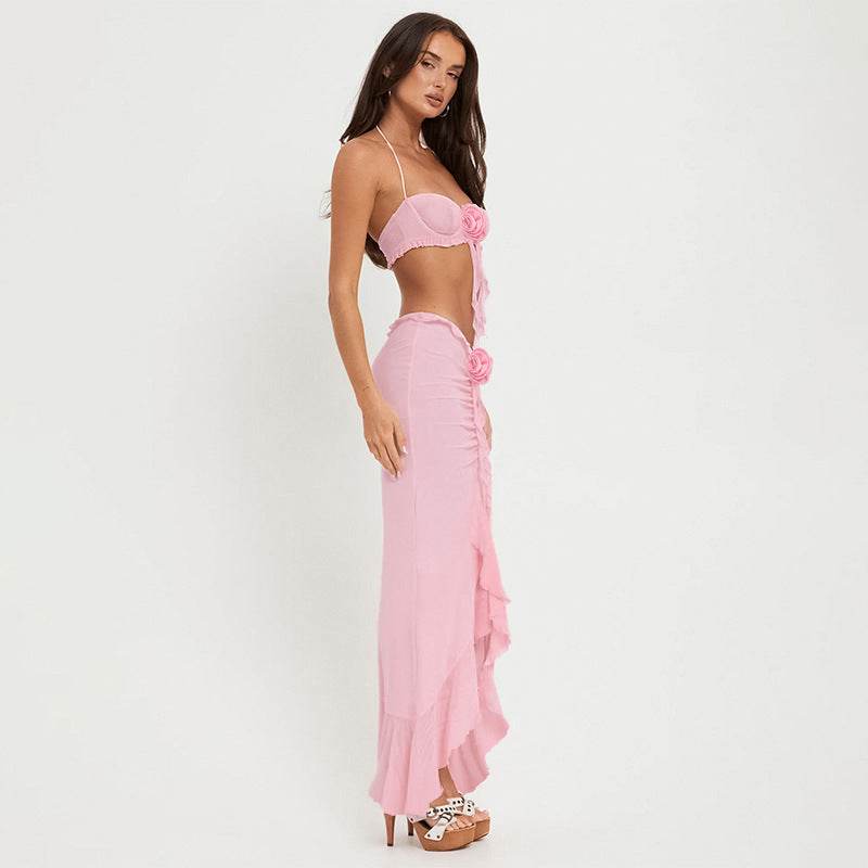 Sexy Camisole Floral Skirt Set - REBECATHELABEL