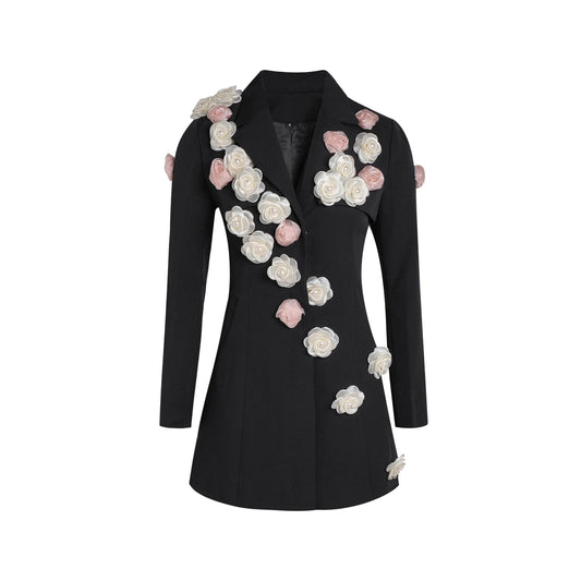 Rebecca flower black blazer - REBECATHELABEL