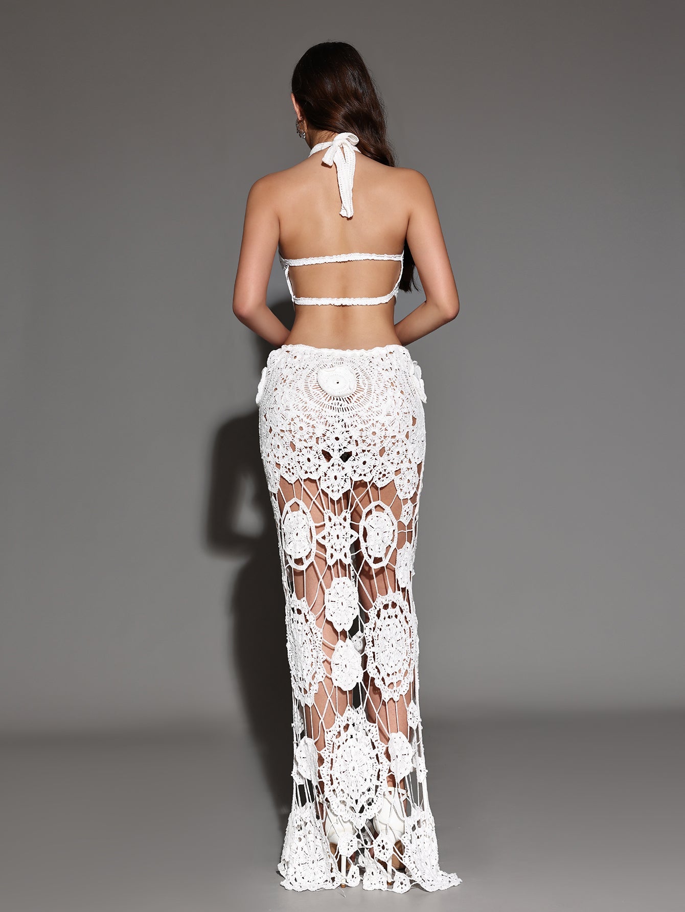 Halterneck Hollow Out Maxi Dress