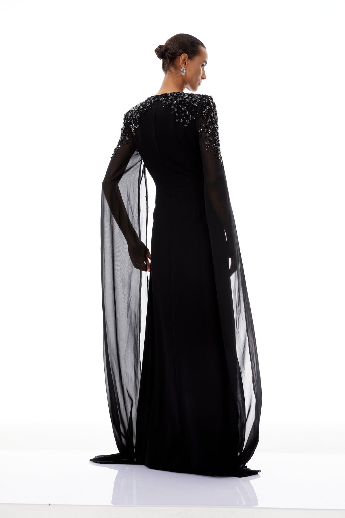 Black Embellished Maxi Gown