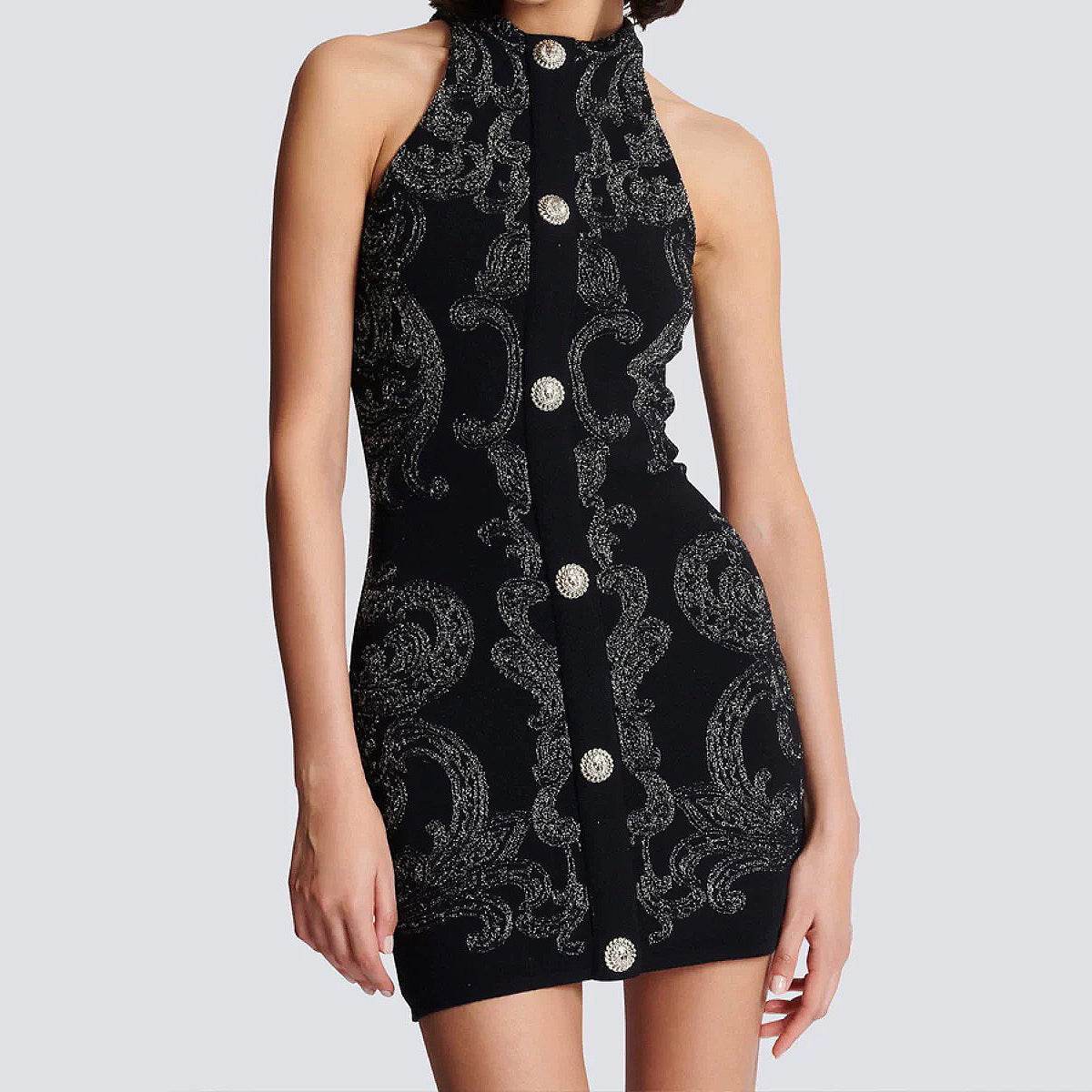 Knitted Round Neck Slim Fit Slimming Sleeveless Back Zipper Dress - REBECATHELABEL