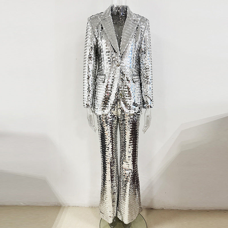Milan silver pant set