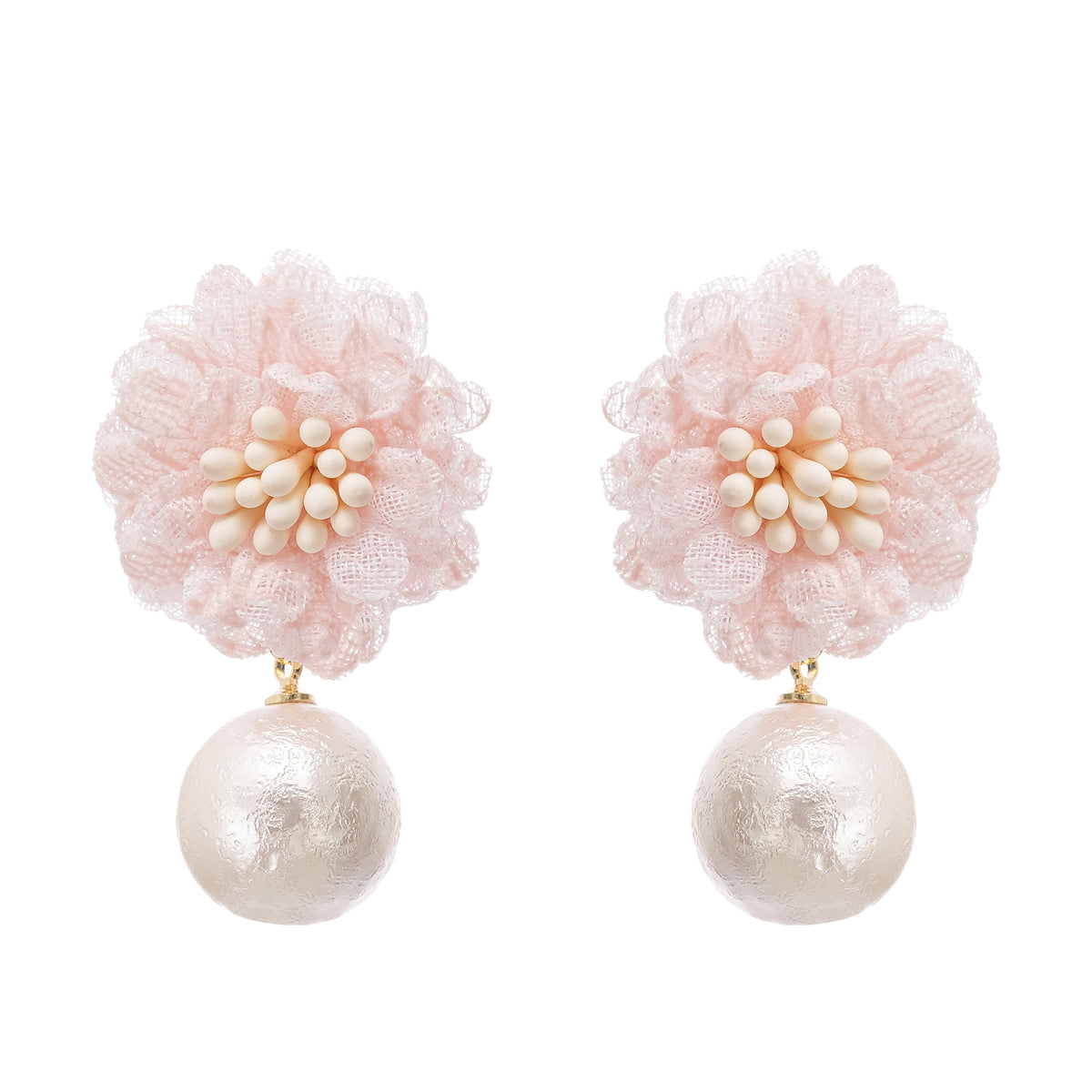 floral motif drop earrings