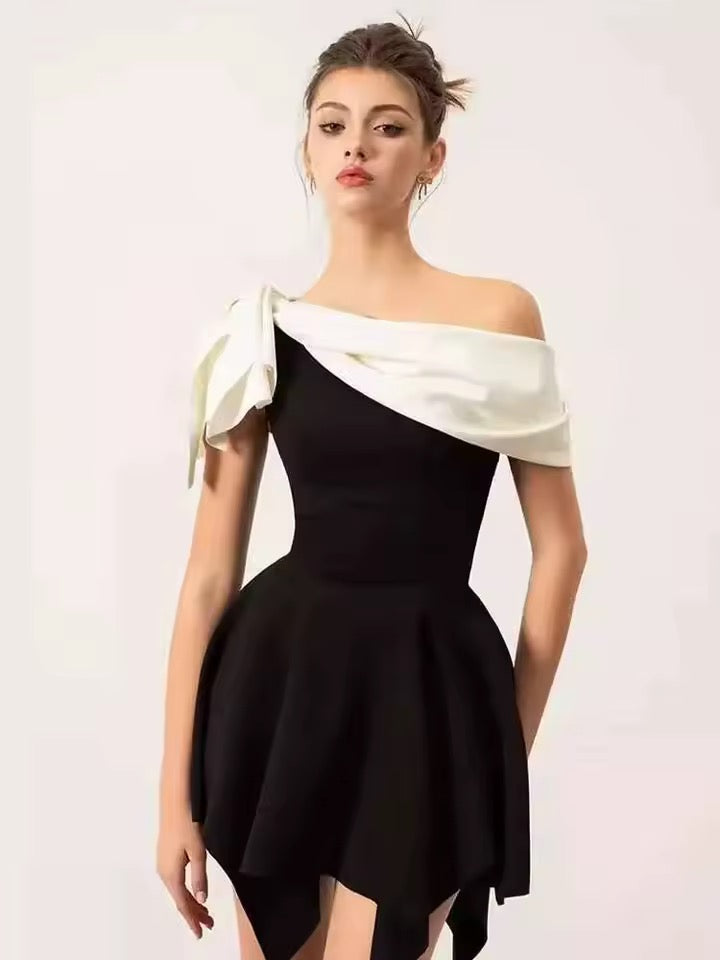 asymmetrical mini dress