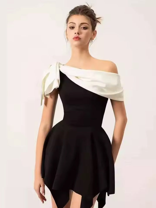 asymmetrical mini dress