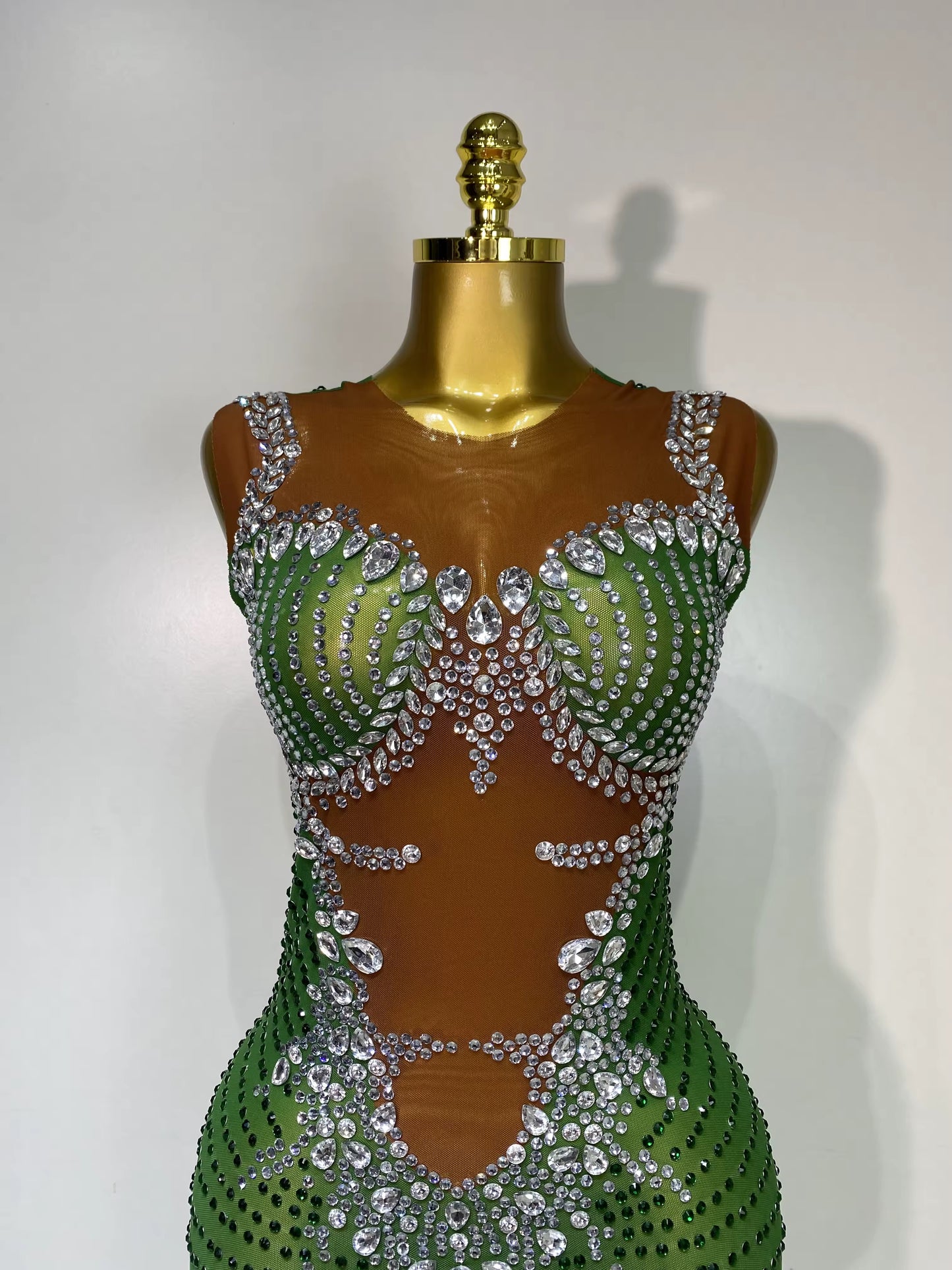 Sparkly Rhinestones Sleeveless Long Dress