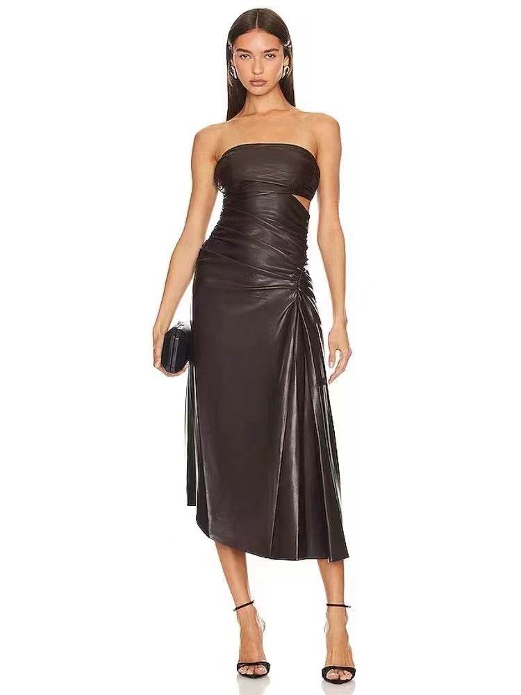 ANDIE DRESS CHOCOLATE PLUM - REBECATHELABEL