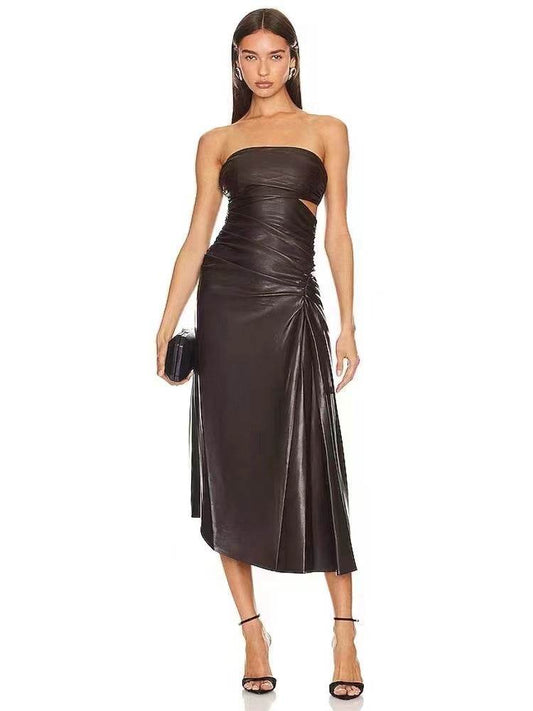 ANDIE DRESS CHOCOLATE PLUM - REBECATHELABEL