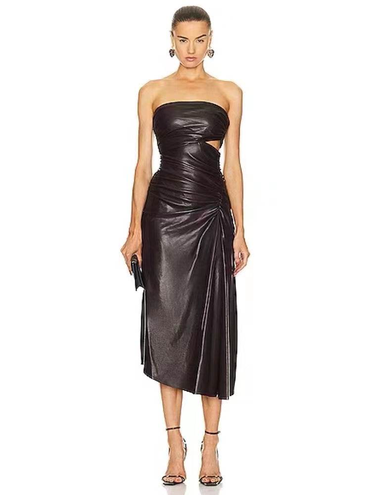 ANDIE DRESS CHOCOLATE PLUM - REBECATHELABEL