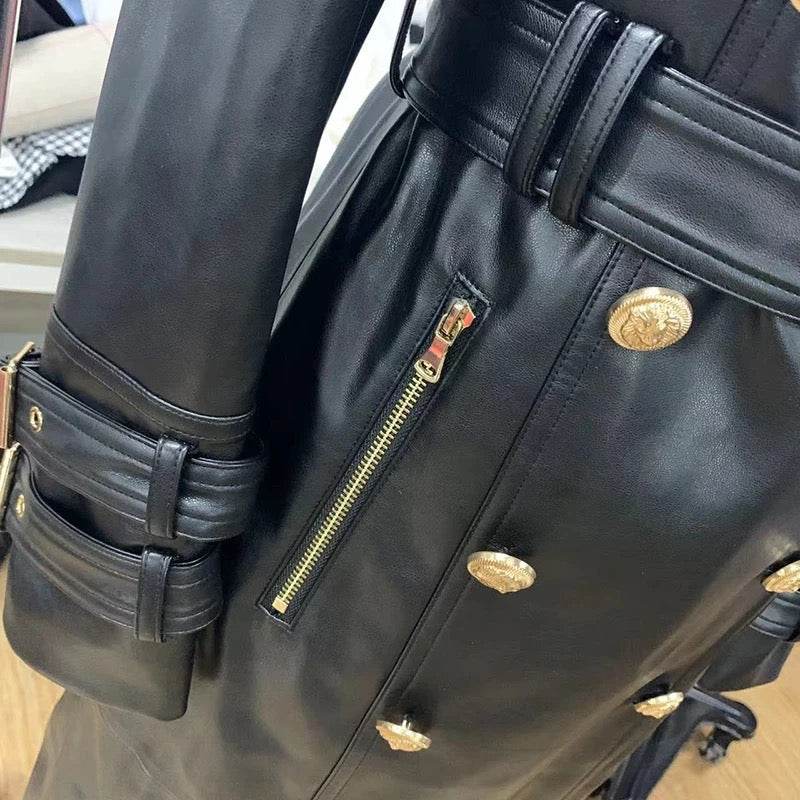 ARLYNN FAUX LEATHER COAT - REBECATHELABEL