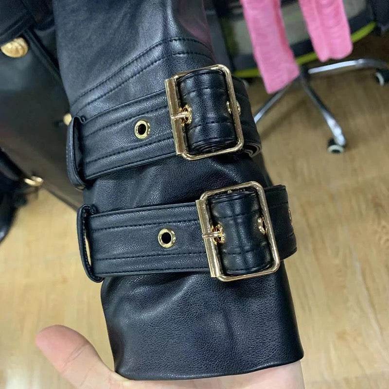 ARLYNN FAUX LEATHER COAT - REBECATHELABEL