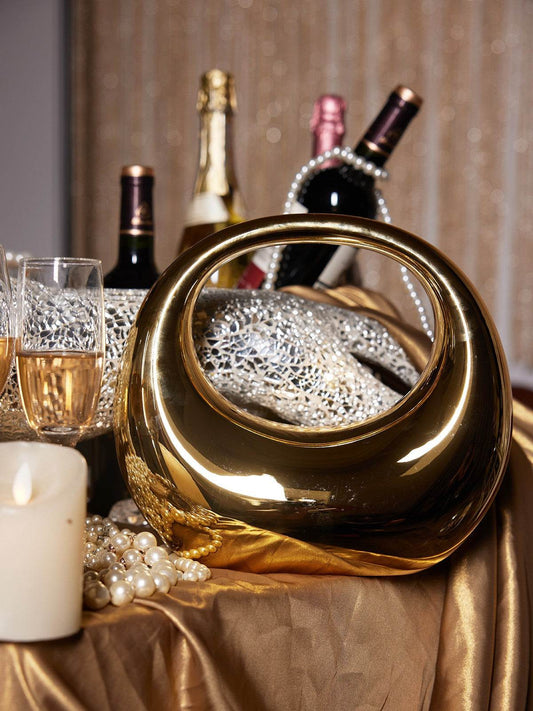 Acrylic Bag In Gold - REBECATHELABEL