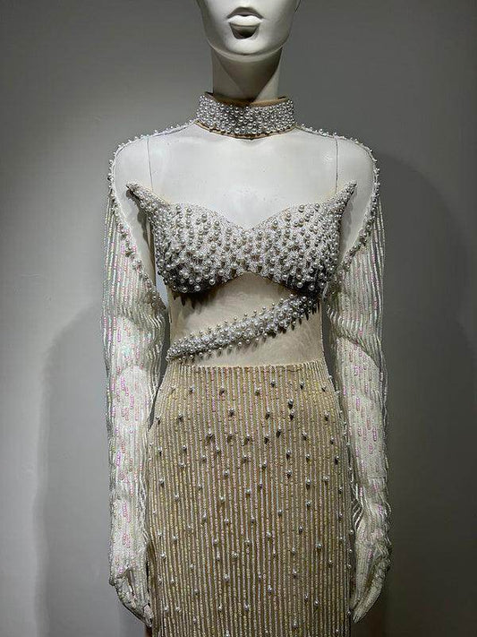 Alaine pearl maxi dress - REBECATHELABEL