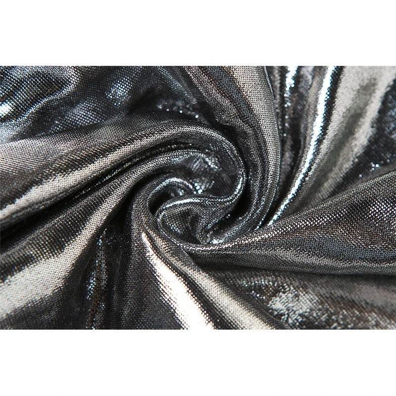 Alien Robot Mesh Hollow Silver Strip Bodysuit jumpsuit - REBECATHELABEL