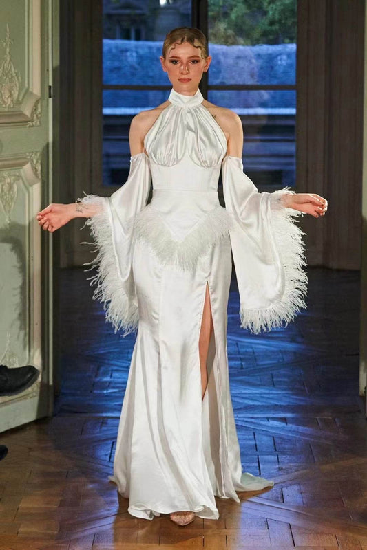 Am the moment feather dress - REBECATHELABEL