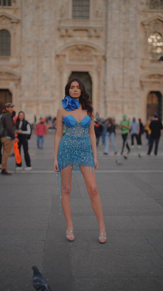 Angel sequin flower dress - REBECATHELABEL