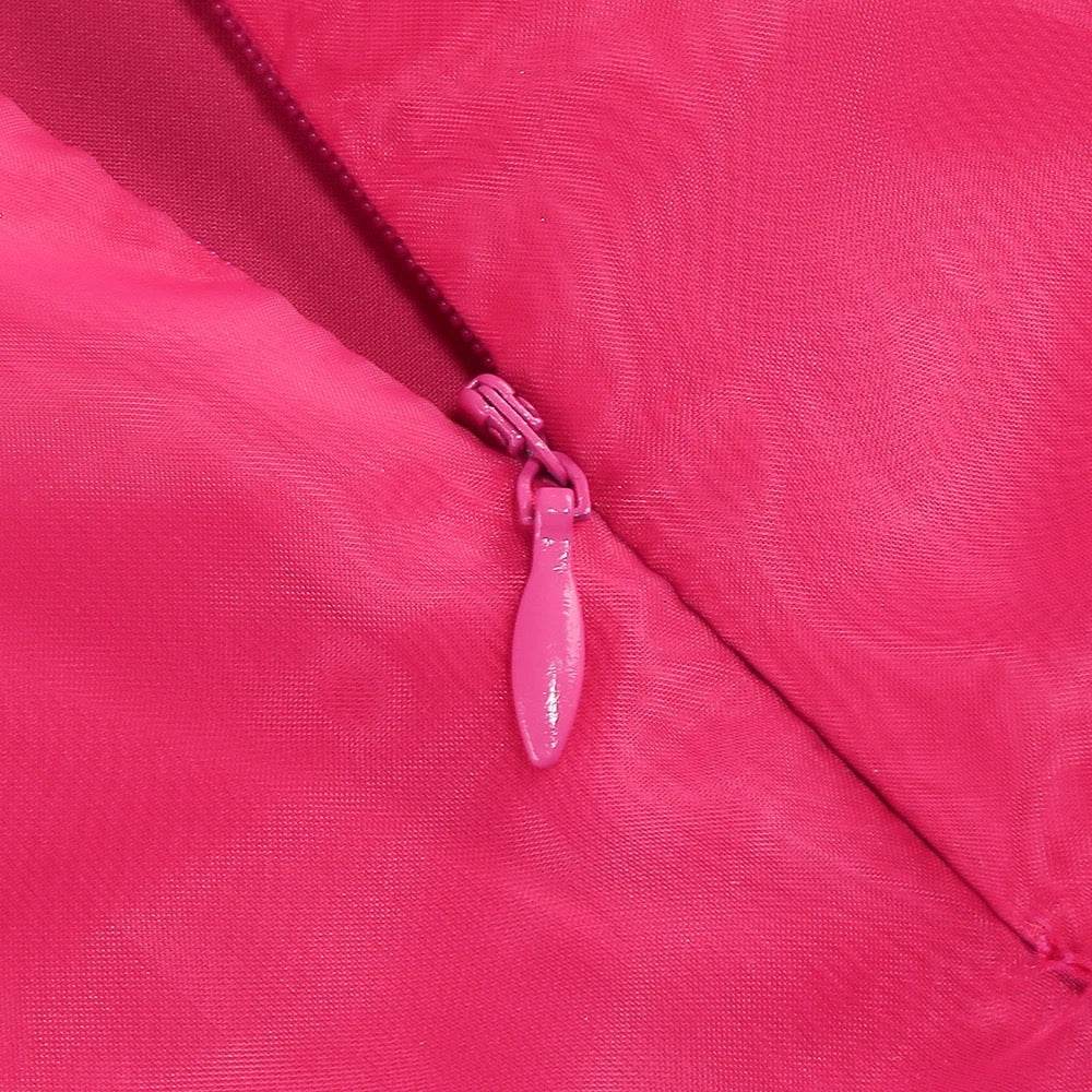 Rose Red Sexy Hanging Neck with Open Back Ruffle Edge dress - REBECATHELABEL