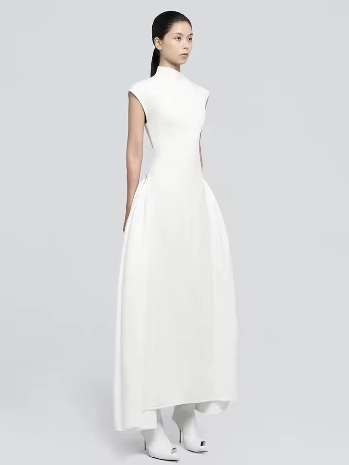 Sleeveless High Waist Temperament Long Dress