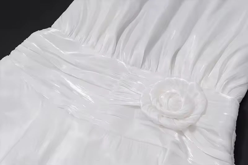 Chiffon Flower Backless Sexy Mini Dress