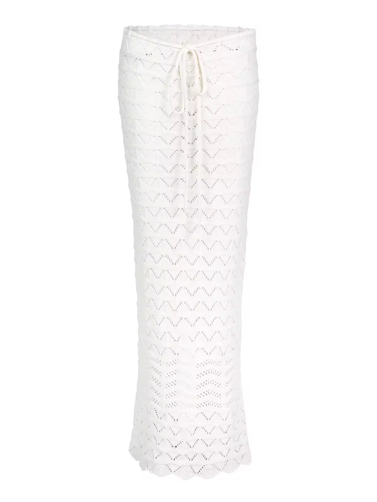 Sexy Knit One-neck Long Sleeve Short Top Drawstring Half Skirt Beach Two-piece