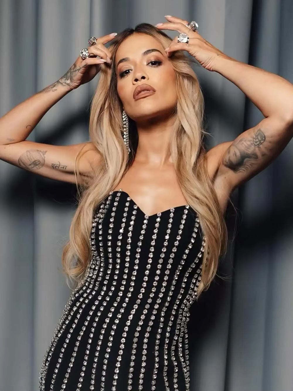 Black Diamond Strapless Bodycon Sleeveless Bandage Mini Dress