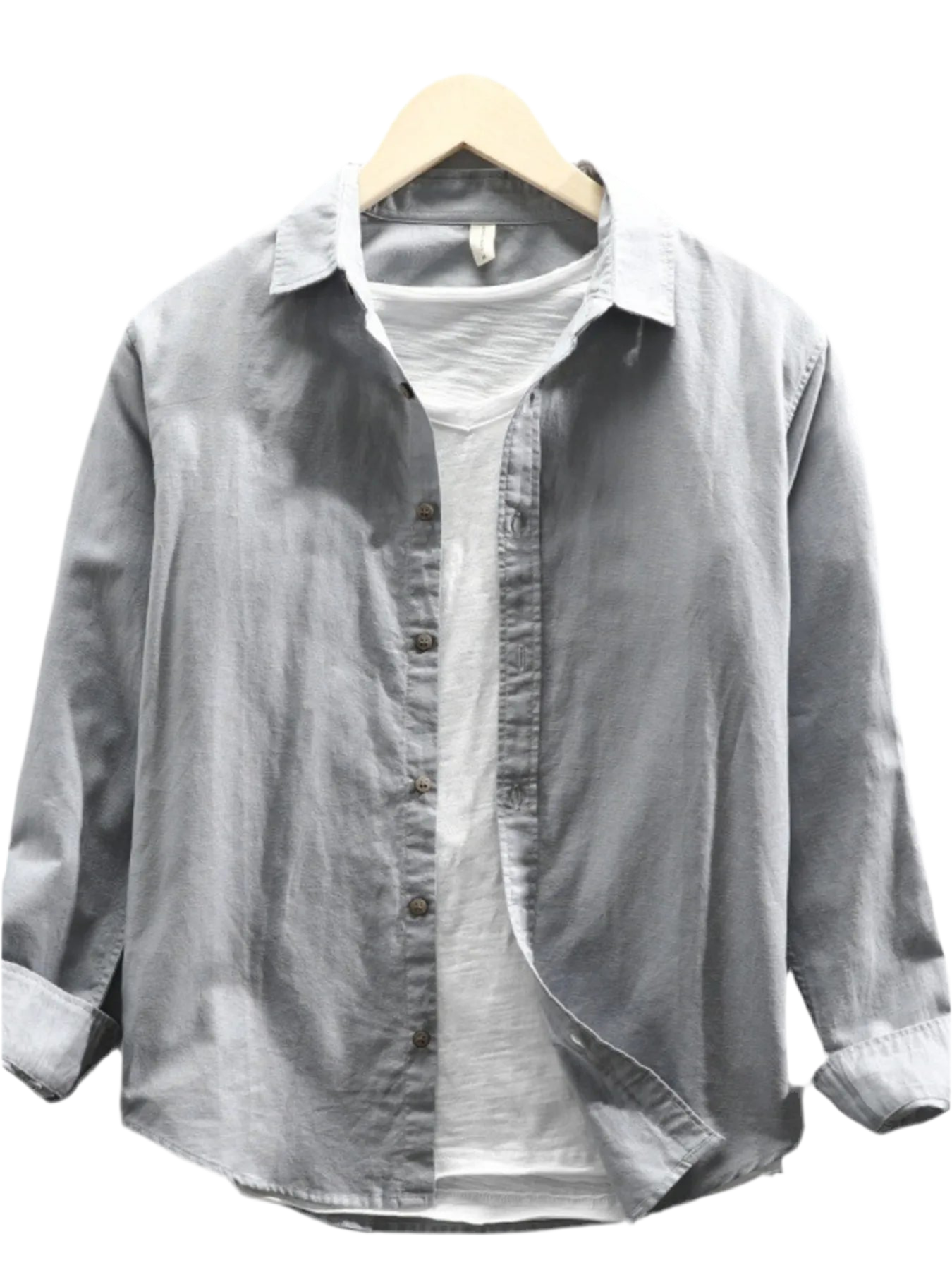 Men's Plus Size Button Up Long Sleeve Shirt