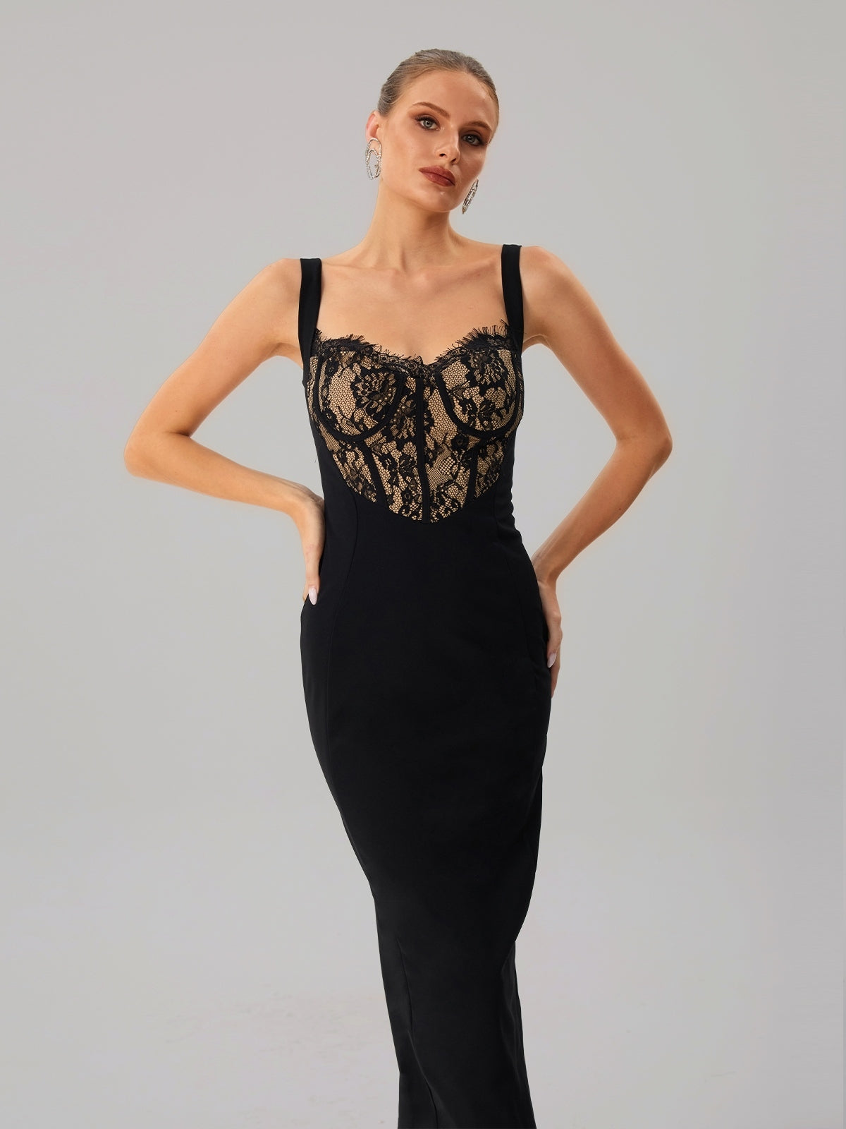 Sleeveless Lace Midi Dress